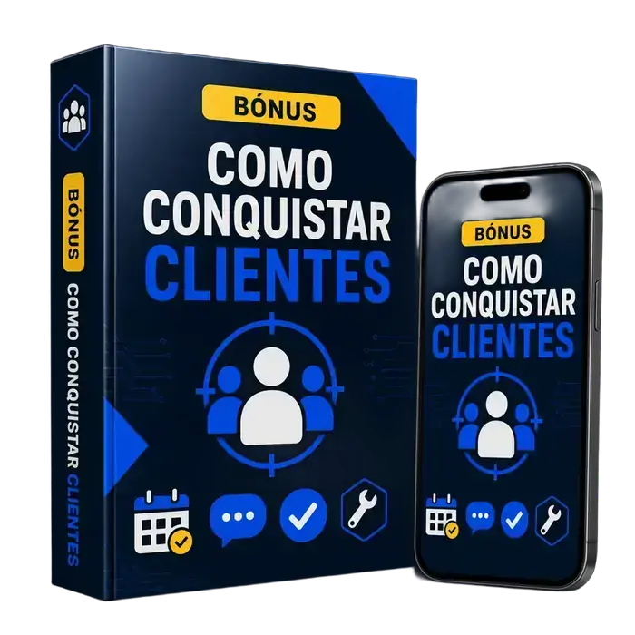 Mockup do bônus Como Conseguir Clientes