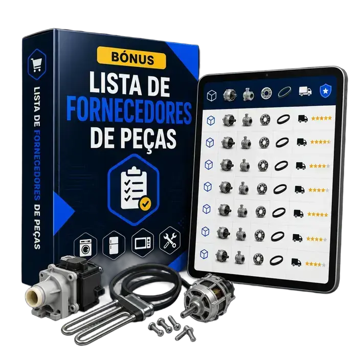 Mockup do bônus Lista de Fornecedores de Peças
